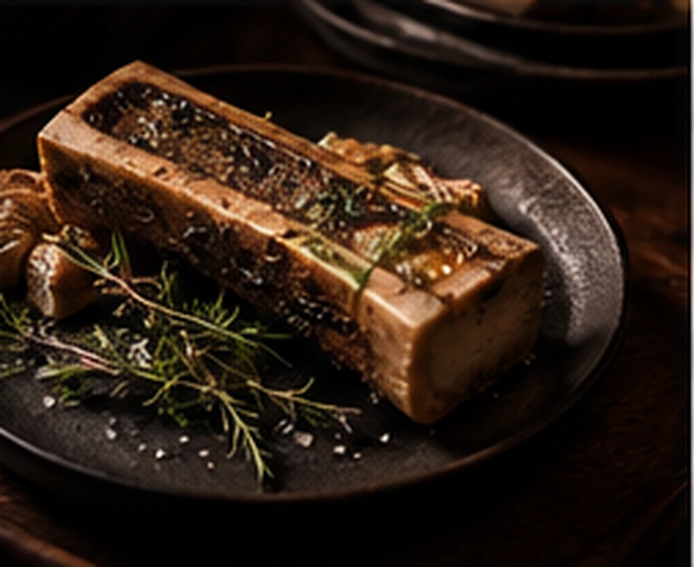 Roast bone marrow with parsley and capers.